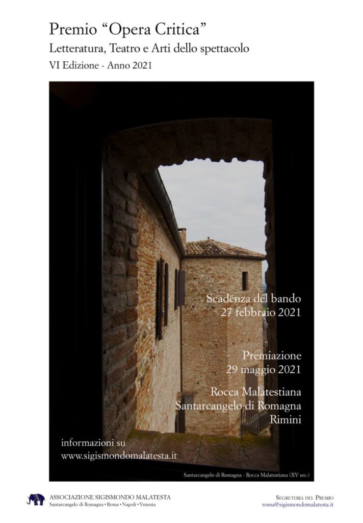 Premio “Opera Critica”, Associazione Sigismondo Malatesta – VI edizione